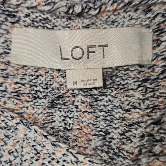 LOFT Marled Multicolored Oversized Knit Long Sleeve Sweater Top Size M - Picture 4 of 7